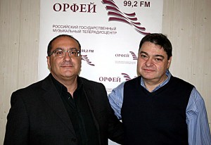 Epifanio Comis and ICMA Jury Member Roman Berchenko (Radio Oprheus, Moscow)