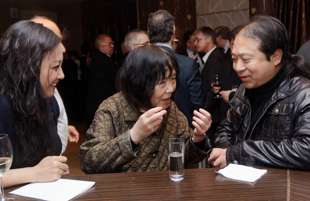 At the ICMA reception  after the Award Ceremony in Ankara: Pianists Wu Qian, Zhu Xiao Mei & Sheng player Wu Wei